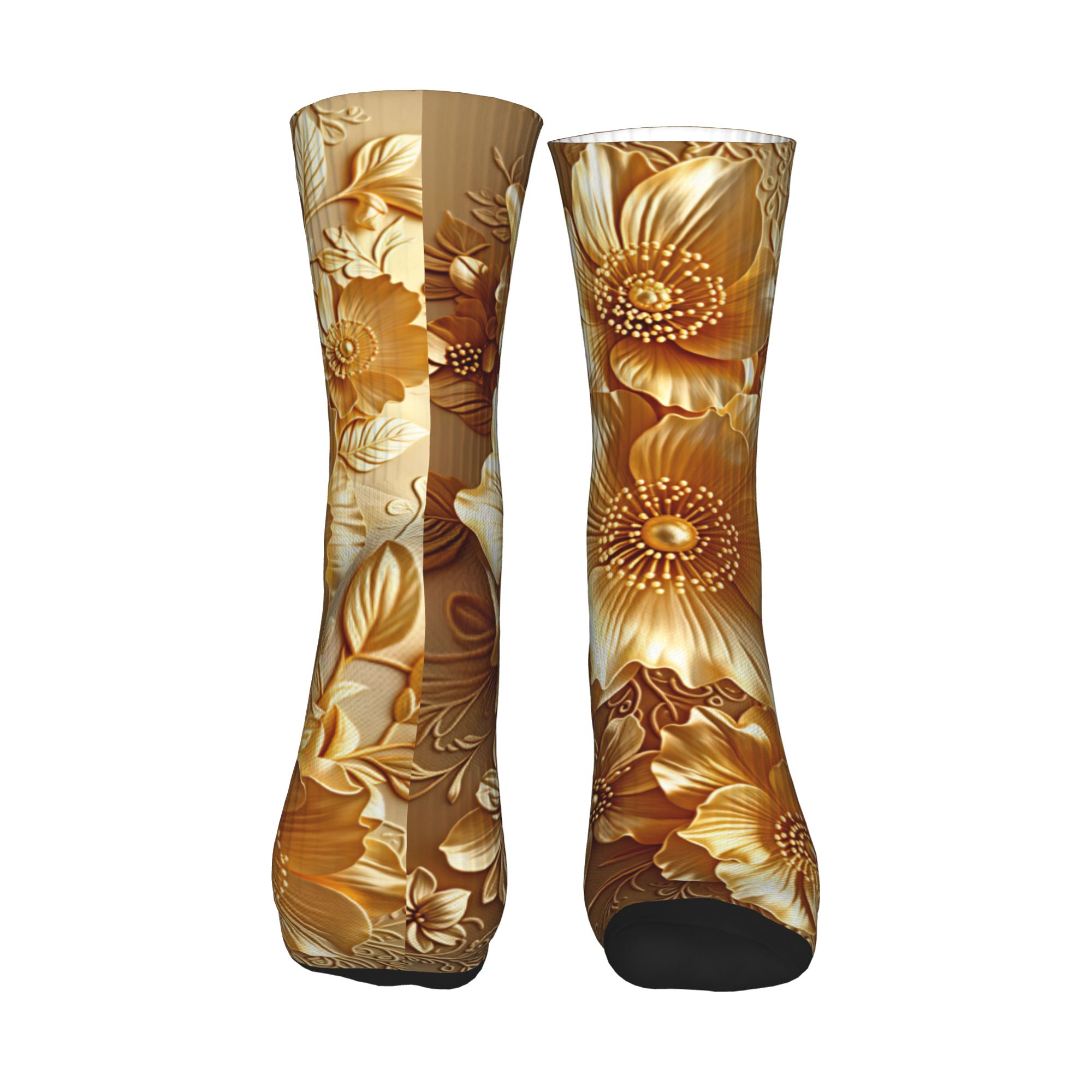 3D Embossed Golden Floral Seam - Dress Sock Men recension och pris
